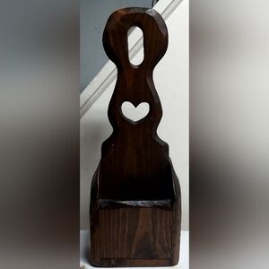 Vintage Wooden Stand / Wall Hanging  Mail holder Unknown Maker 19" H